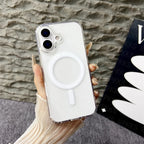 Original For Magsafe Magnetic Wireless Charging Case For iPhone 17 Air 16 15 14 13 12 11 Pro Max 17 Plus Mini Clear Back Cover